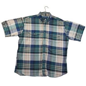 Vintage Wrangler Western Shirt Men’s XL Short Sleeve Plaid Button Down No. 4658
